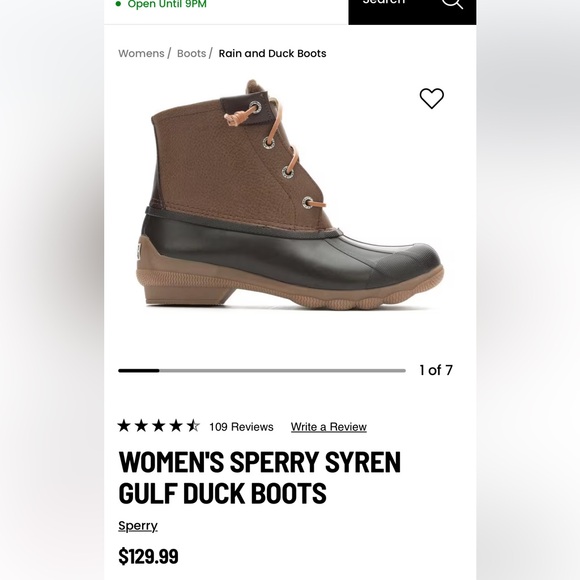 Sperry Syren Gulf Duck Boots Size 7 - Picture 2 of 11